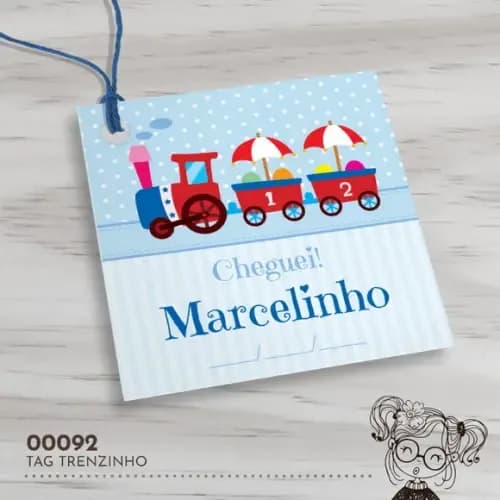 Tag Quadrada Trenzinho - 00092