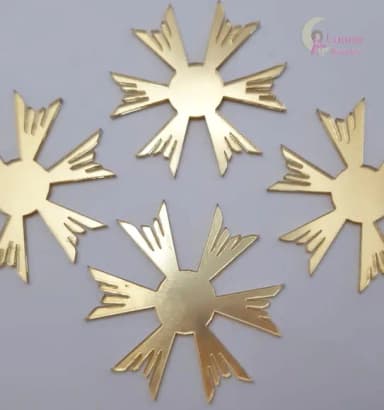 Aplique Base Divino Acrílico Espelhado Dou Pct 4 Unidades