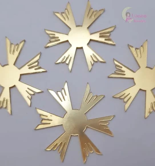 Aplique Base Divino Acrílico Espelhado Dou Pct 4 Unidades