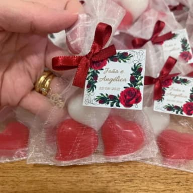 Lembrancinha casamento sabonete coração