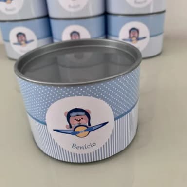 Tubo Lata 7x10 Personaliza Urso Aviador