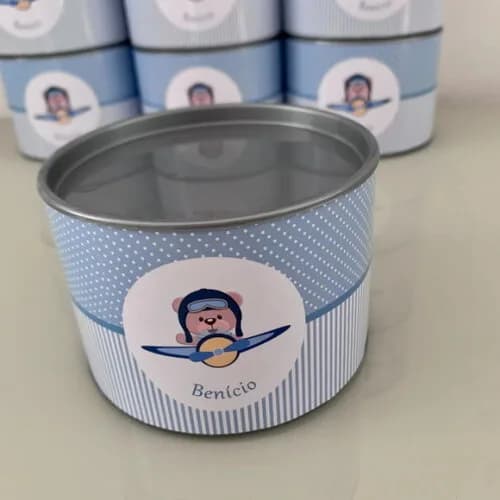 Tubo Lata 7x10 Personaliza Urso Aviador