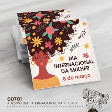 Adesivo Quadrado Dia Internacional Mulher - 00701