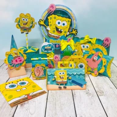 Kit 60 Lembranças Bob Esponja