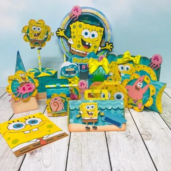 Kit 60 Lembranças Bob Esponja