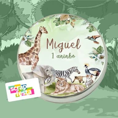 Latinhas Personalizadas Festa Safari Aquarela Realista