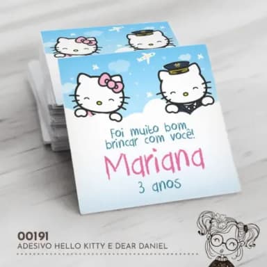 Adesivo Quadrado Hello Kitty e Dear Daniel - 00191