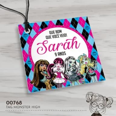 Tag Quadrada Monster High - 00768