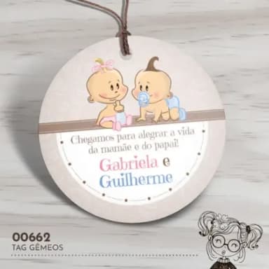 Tag Redonda Nascimento Gêmeos - 00662
