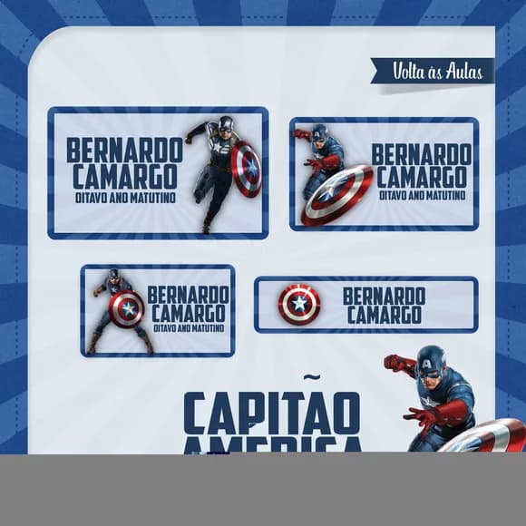 60 Etiquetas Capitao America