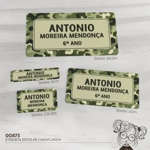 Etiqueta Escolar Camuflagem - 00875