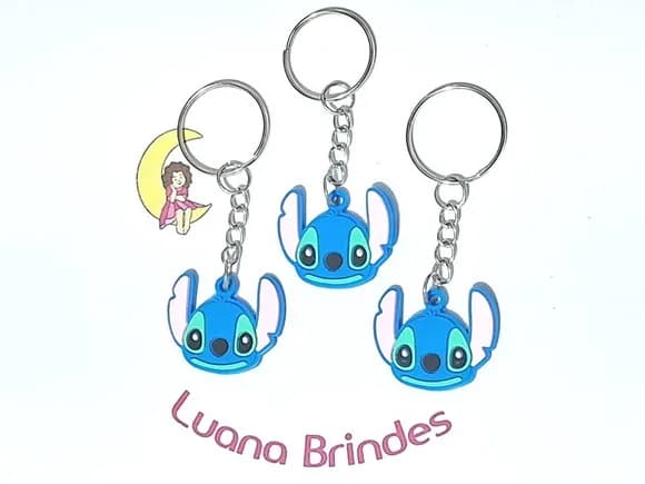 Chaveiro Stitch 2,5cm Emborrachado Pacote com 6 Unidades