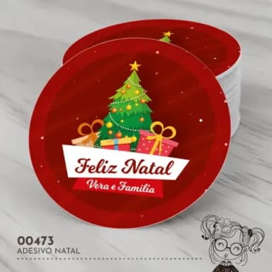Adesivo Redondo Natal - 00473