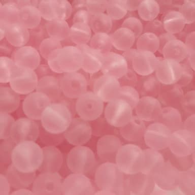 Bola Fosca Com Furo Rosa 8mm Pct 100 Unidades