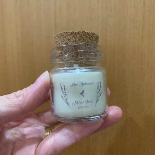 Lembrança Batizado Vela Aromática Vidro c/ Rolha