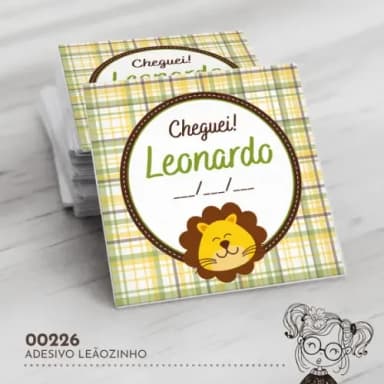 Adesivo Quadrado Leãozinho - 00226