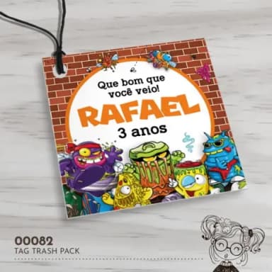Tag Quadrada Trash Pack - 00082