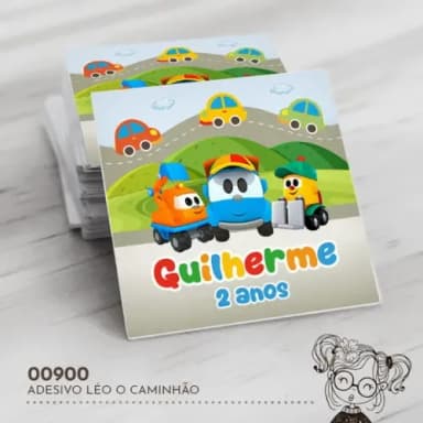 Adesivo Quadrado Léo o Caminhão - 00900