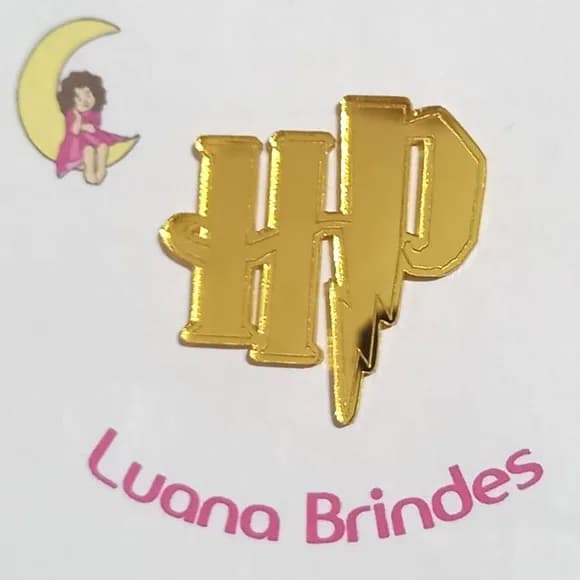 Aplique Hp Harry Potter Acrílico Espelhado 4cm - 4 Unidades