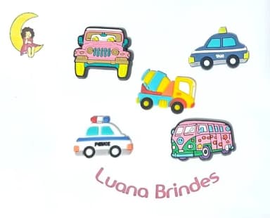Apliques Carros Emborrachados Pacotes com 10 Unidades