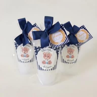 Lembrancinha Maternidade Creme Hidratante Ursinho Azul