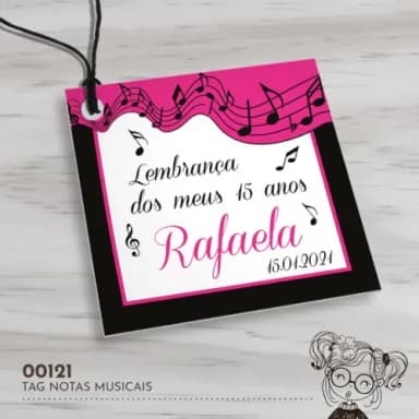 Tag Quadrada Notas Musicais - 00121