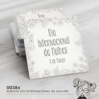 Adesivo Quadrado Dia Internacional Mulher - 00384