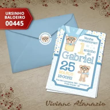Convite Ursinho Baloeiro - 00445