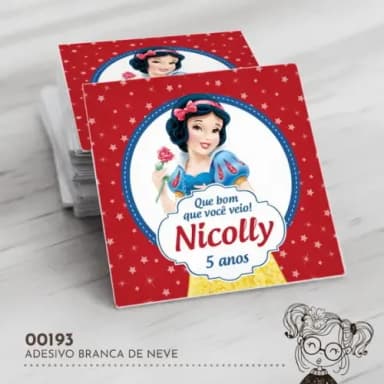 Adesivo Quadrado Branca de Neve - 00193