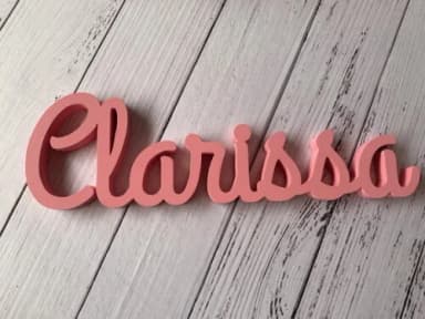 Decoração de Quarto Infantil - Letra Cursiva -nome em mdf