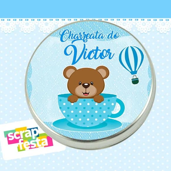 Latinha de Chá de Bebê Latinhas Menino Charreata
