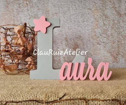 Letras de MDF -Nomes 18CM ESTRELA