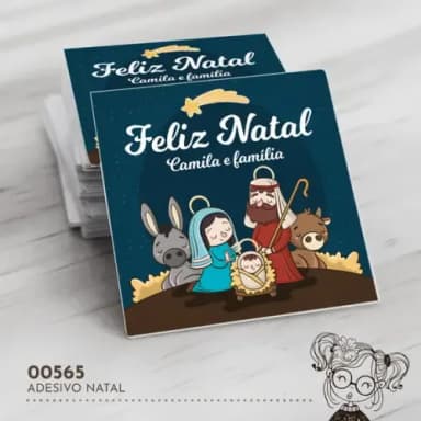 Adesivo Quadrado Natal - 00565