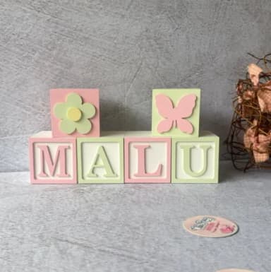 Tons Pastel Cubos 6x6cm Decoração Bebê