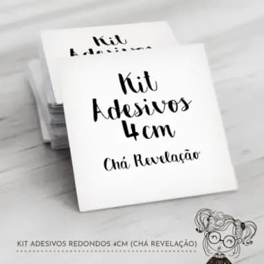 034 Kit Adesivos Quadrados Chá Revelação