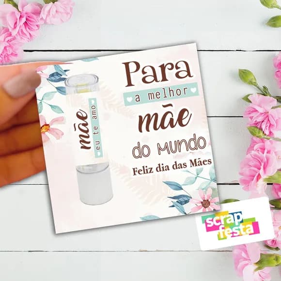 Brinde Card com Manteiga de Cacau Personalizado Dia das Mães