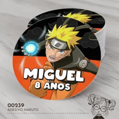 Adesivo Redondo Naruto - 00239