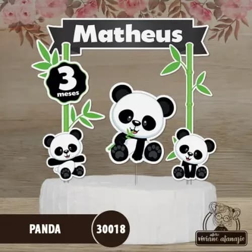 Topo de Bolo Panda - 30018