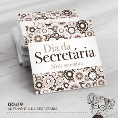 Adesivo Quadrado Dia da Secretária - 00419