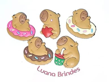 Aplique Capivara Emborrachado Pacotes com 5 Unidades