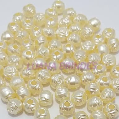 Bola Flor Pérolada 8mm Pacote com 100 Unidades