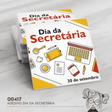 Adesivo Quadrado Dia da Secretária - 00417