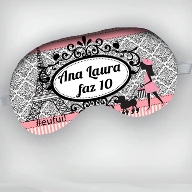 Mascara de Dormir personalizada com tema Paris