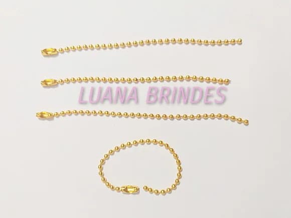 Corrente de Bolinha em Dourado 2,4mm -c/ 10cm- Pct C/20 Unid