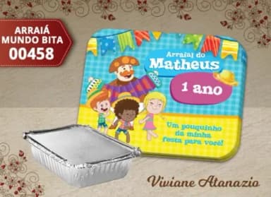 Adesivo Marmitinha Arraiá Mundo Bita - 00458