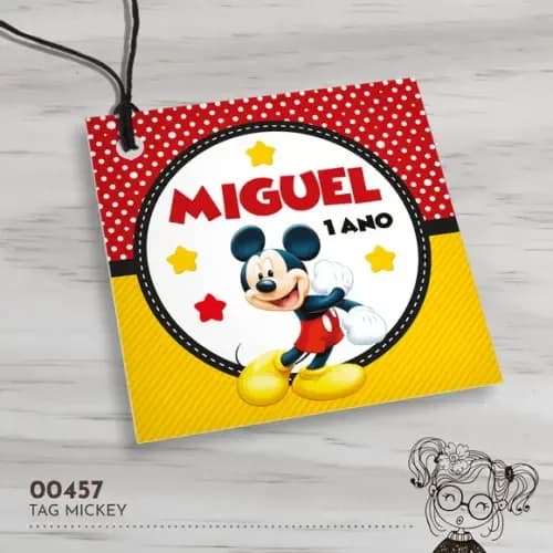 Tag Quadrada Mickey - 00457