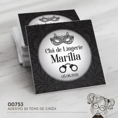 Adesivo Quadrado 50 Tons de Cinza - 00753
