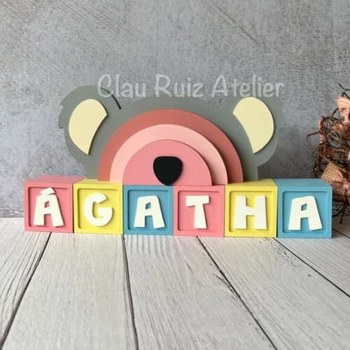 Candy Colors-cubos 6x6cm+arco Íris Unicórnio Decoração Bebê