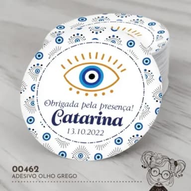 Adesivo Redondo Olho Grego - 00462
