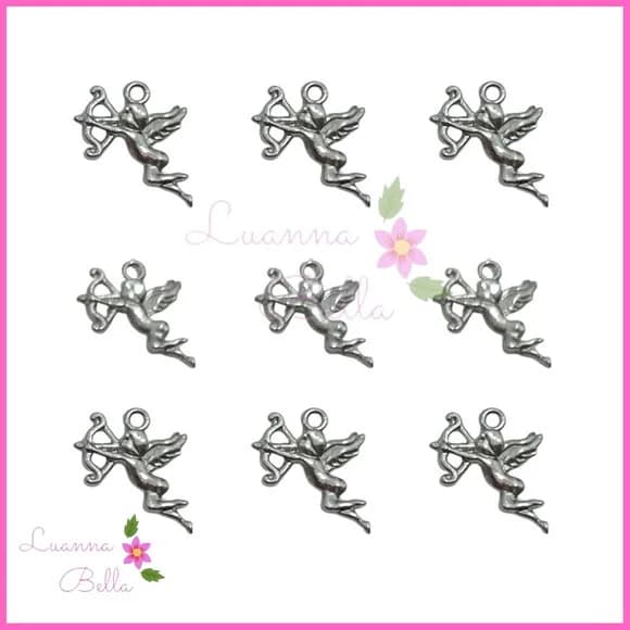 Pingente de Metal Prata Modelo Cupido - Pct c/12 unidades